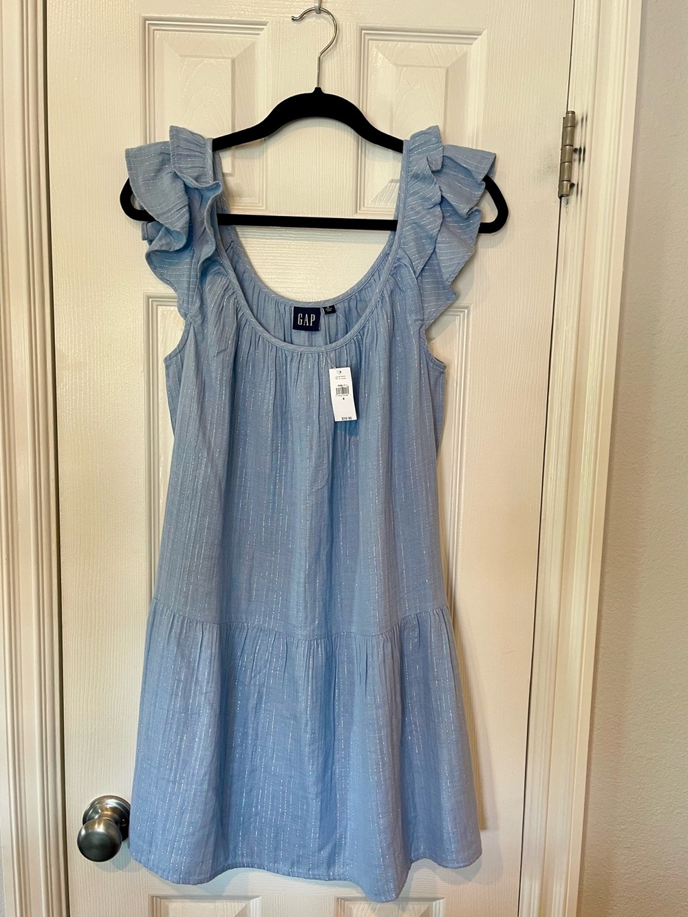 GAP Light Blue Ruffle Sleeve Casual Dress